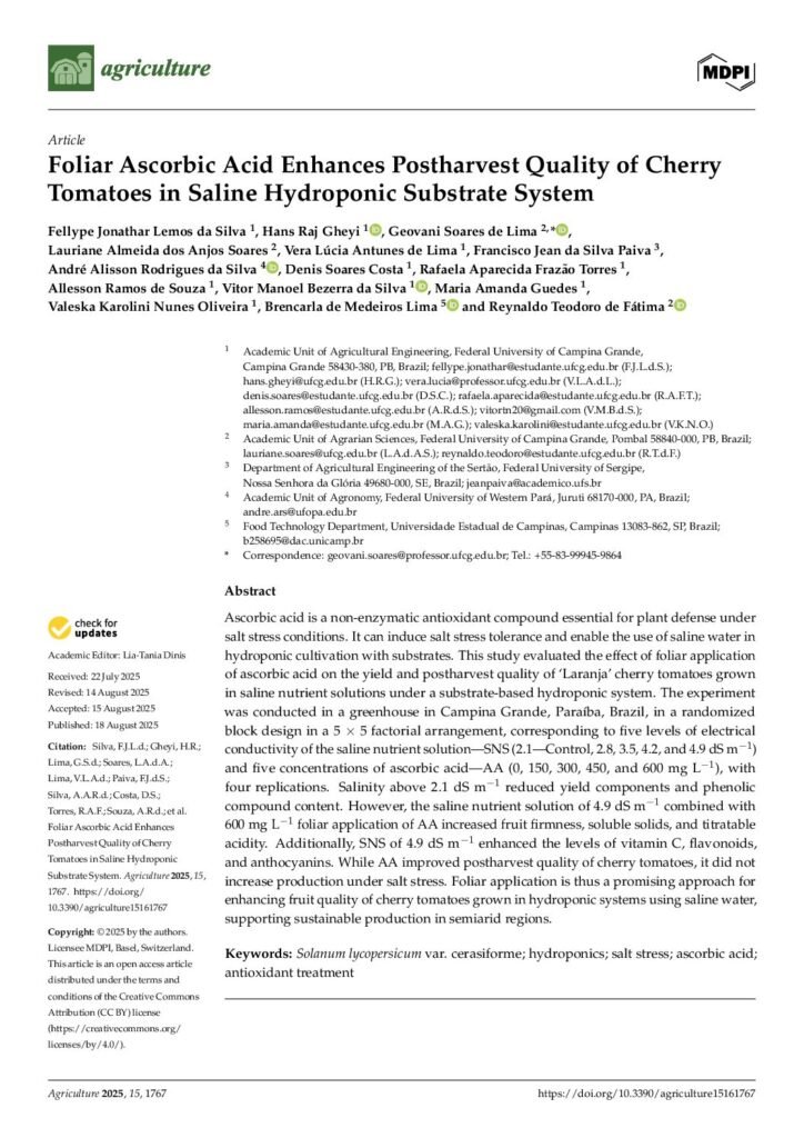 thumbnail of Foliar Ascorbic Acid Enhances Postharvest Quality of Cherry