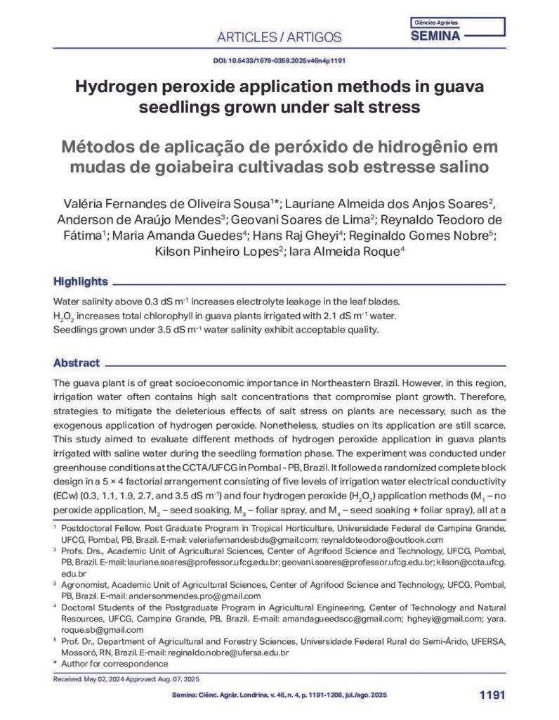 thumbnail of Hydrogen peroxide application methods in guava