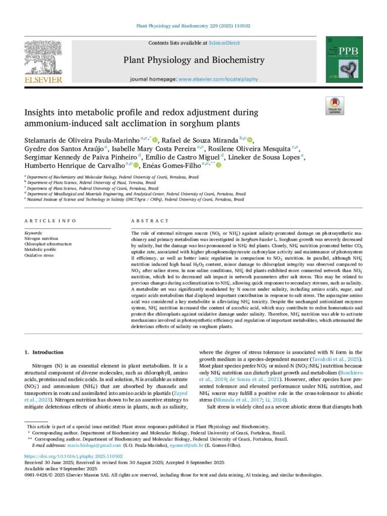 thumbnail of Insights into metabolic profile and redox adjustment during