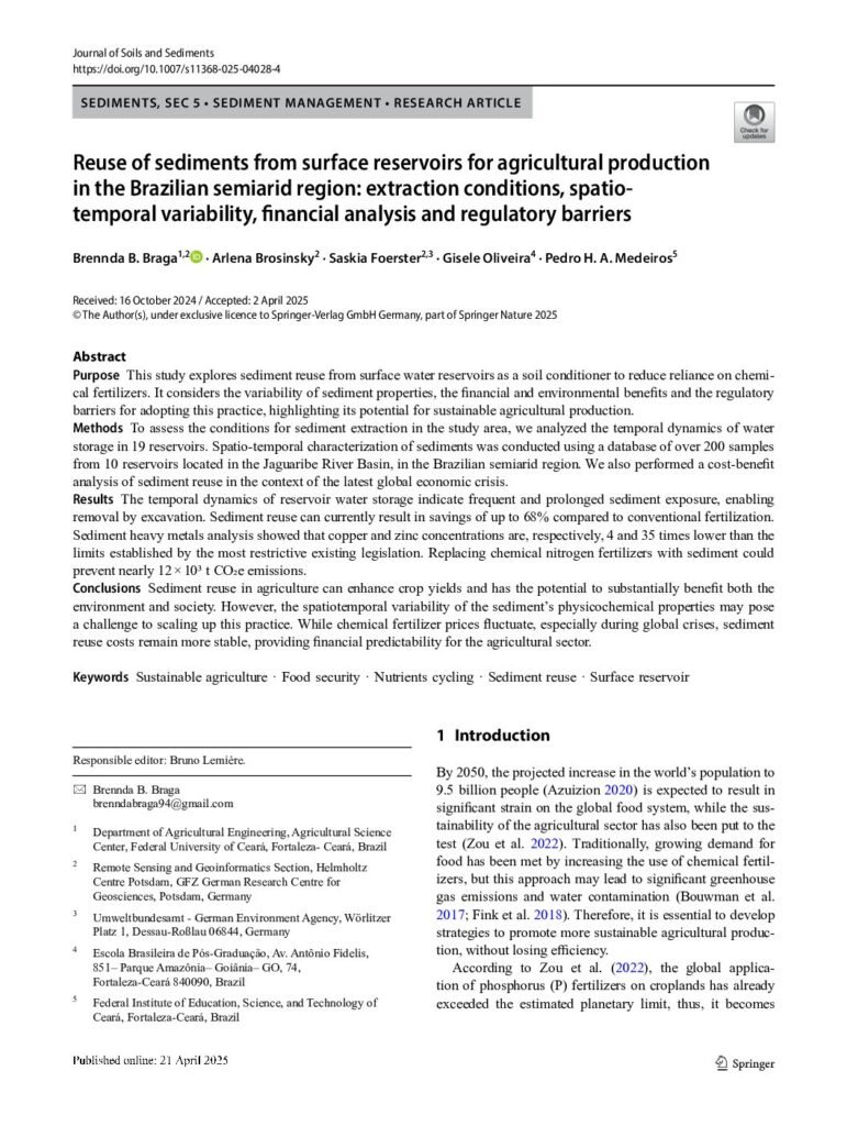 thumbnail of Reuse of sediments from surface reservoirs for agricultural production