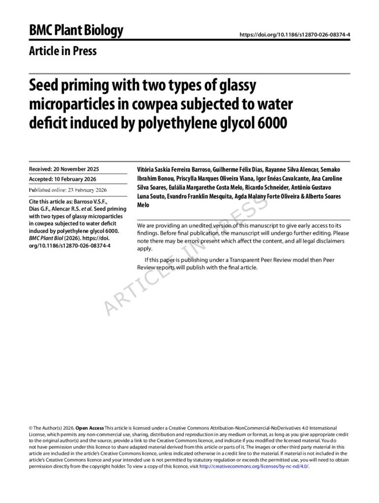 thumbnail of Análise cientifométrica de tendências globais e oportunidades futuras para pesquisa sobre o estresse subaquático do feijão-caupi